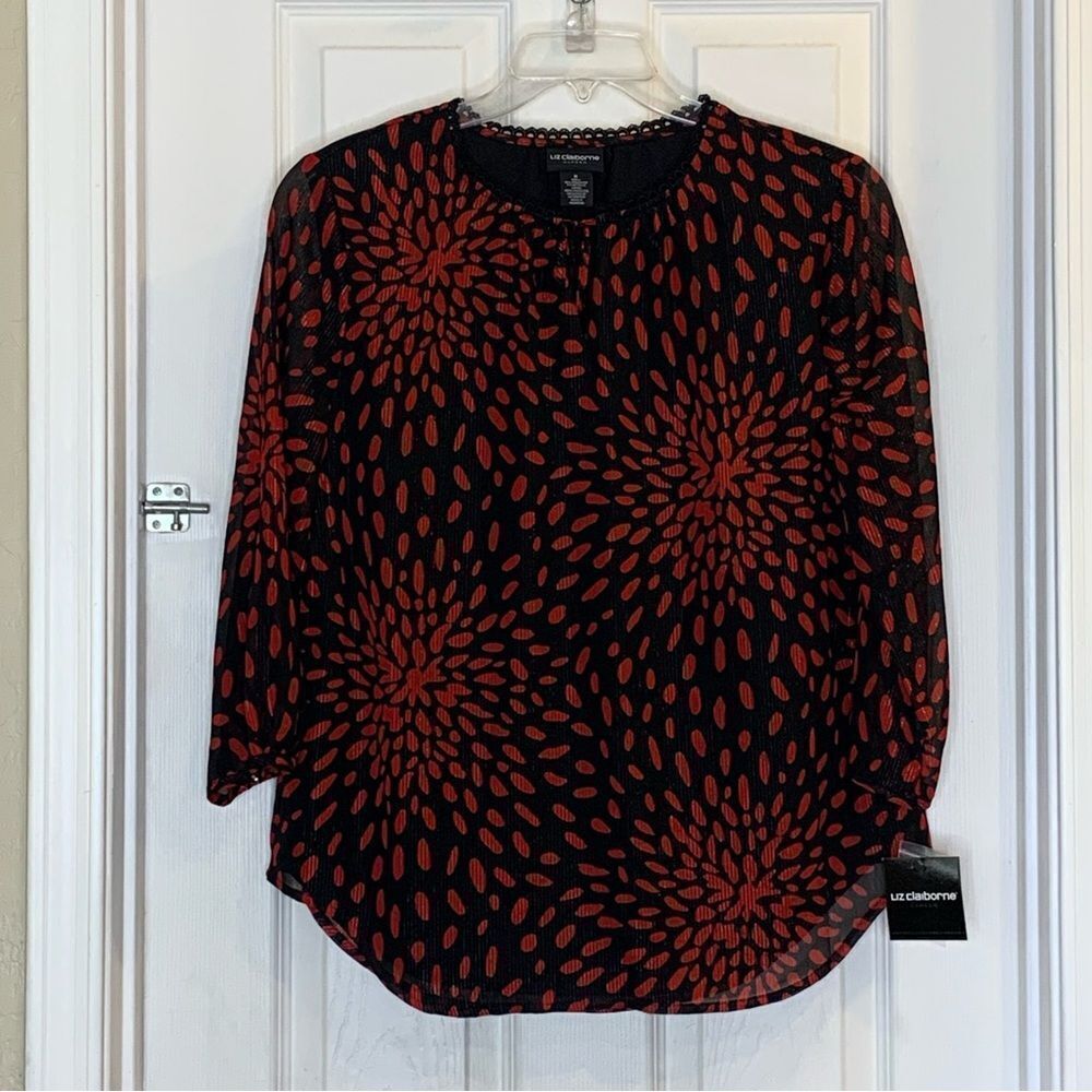 Liz Claiborne Blooming Romance Blouse Size Medium